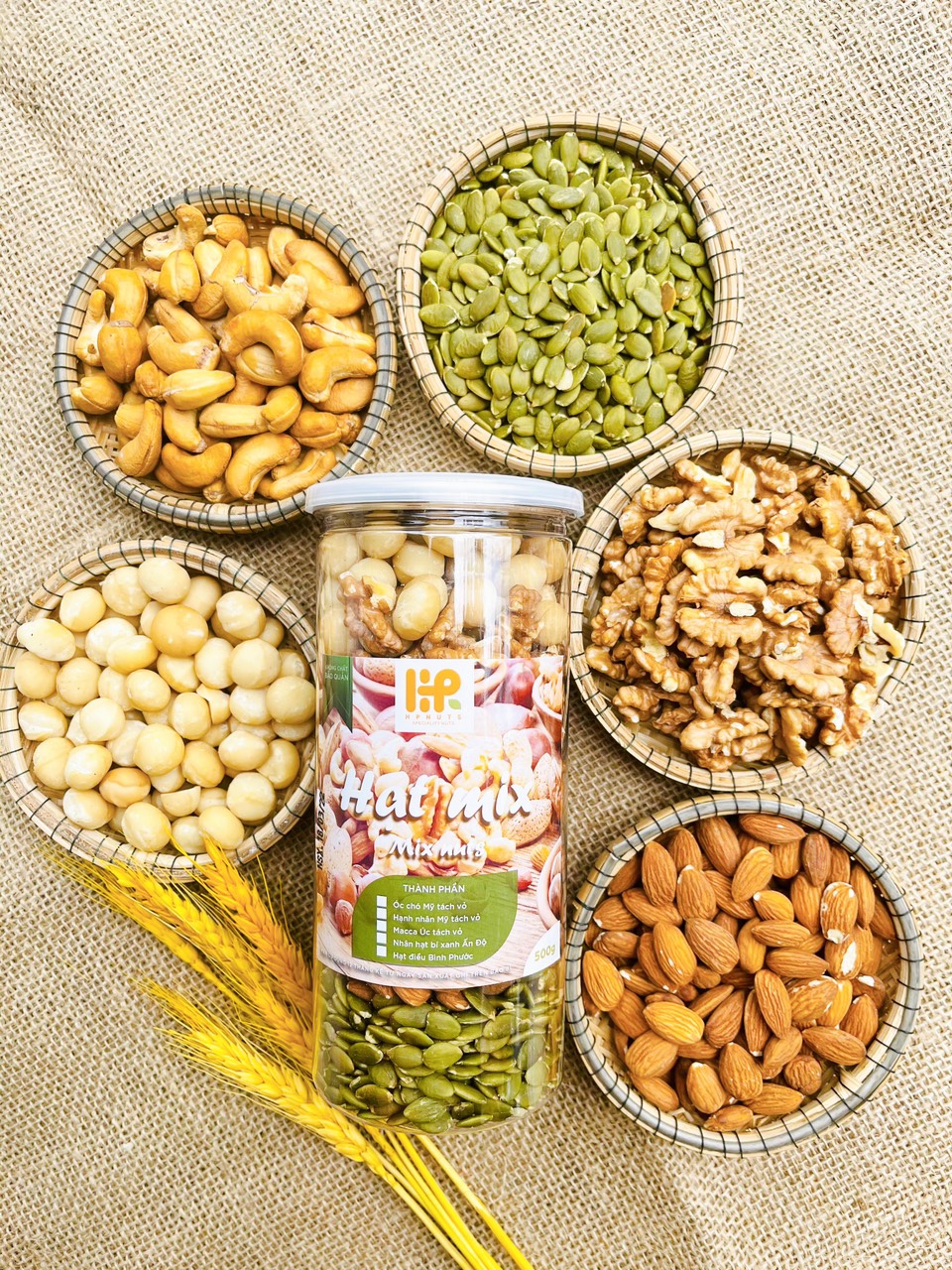 Hạt Mix 5 (Bí - Hạnh nhân - Điều - Óc chó- Macca)